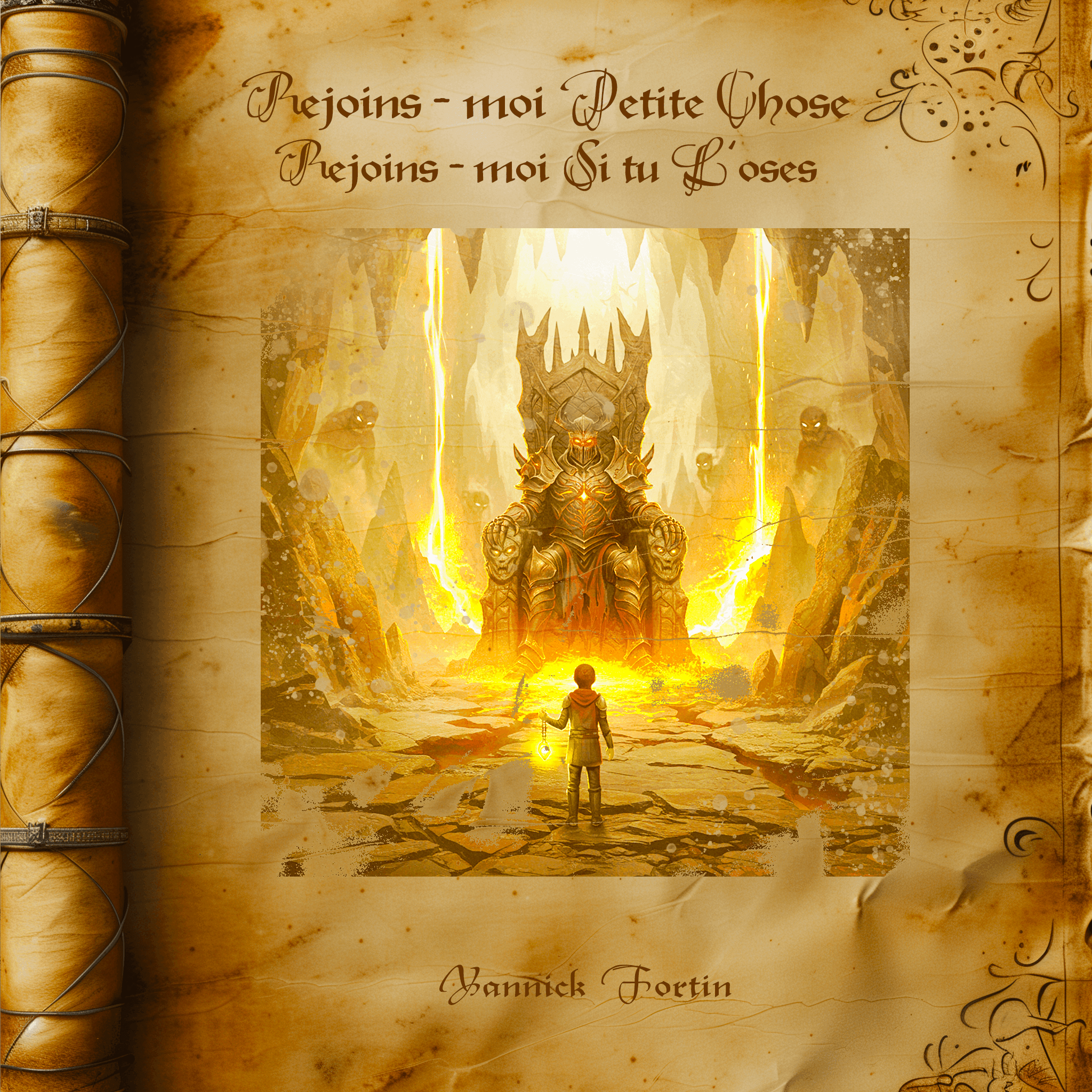 Yannick Fortin - Rejoins-moi, petite chose, Rejoins-moi si tu l'oses : the cover of a book with an image of a king in a throne
