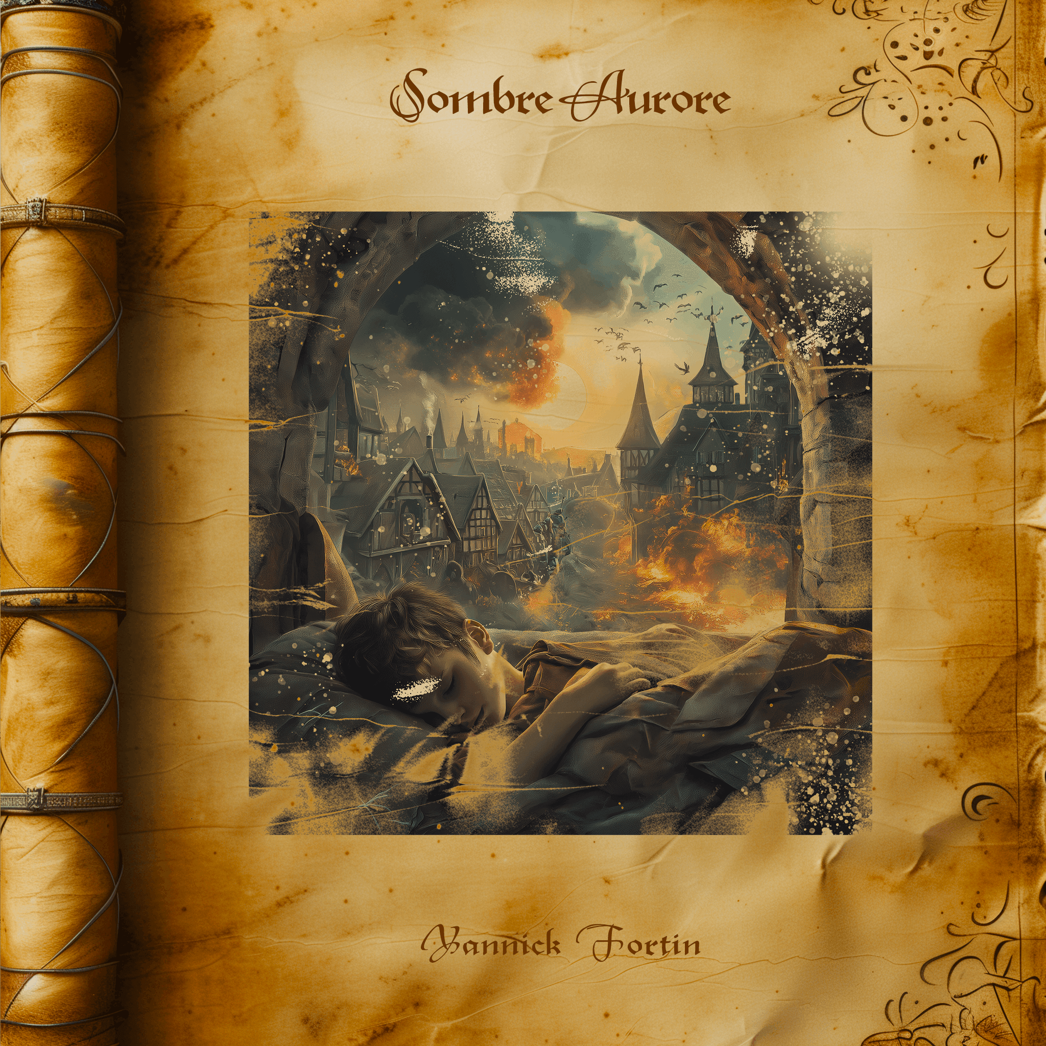 Yannick Fortin - Sombre Aurore: an old book with a picture of a castle on it